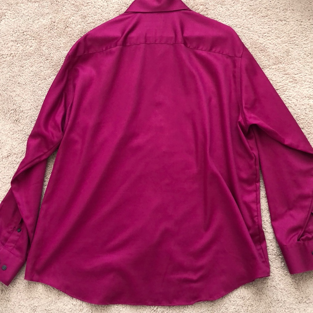 Geoffrey Beene Raspberry Button Down Shirt - Picture 3 of 7